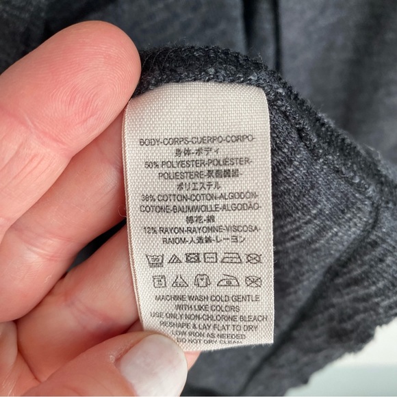 Free People Cocoon Cowl Neck Split Back Charcoal‎ Grey Turtleneck - Size Medium - Picture 8 of 12